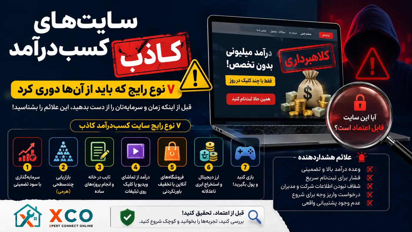 چه نوع سایت‌های کسب‌درآمدی معمولاً کلاهبرداری هستند؟